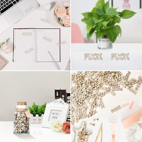 Birthday Gag Gifts for Women Men Adults Her Him, Jar of Wooden Cutout Letter Piece (5oz) - White Elephant Gifts for Friend Coworker Funny Presents Ideas for Christmas Valentines Anniversary Retirement