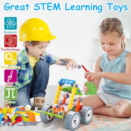 10 in 1 STEM Toys for 4 5 6 7 8+ Year Old Boy Girl Birthday Gifts Building Toys for Kids Ages 4-8 5-7 6-8 Preschool Educational Stem Activities for Boys 3-5 4-6 8-10 Creative Games Christmas Idea Gift