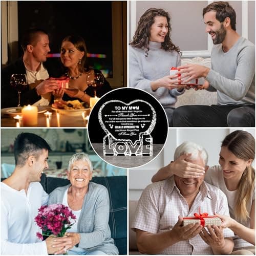 Crystal for Mom, Birthday Gifts for Mom from Daughter Son, K9 Crystal Plaque Keepsake, Best Gift for Mom on Xmas Thanksgiving Anniversary Birthday Mother‘s Day