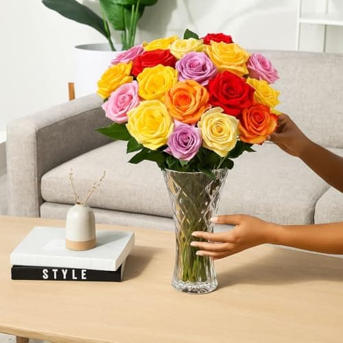 Aquarossa Farms – Flowers for Delivery, Fresh Flowers Bouquet, Handpicked from the Farm, Gift for Birthday, Anniversary, or Just Because – 24 Fresh Roses