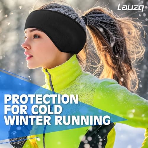 Lauzq Winter Fleece Ear Warmers Muffs Headband for Men Women Kids Ski Running Cycling