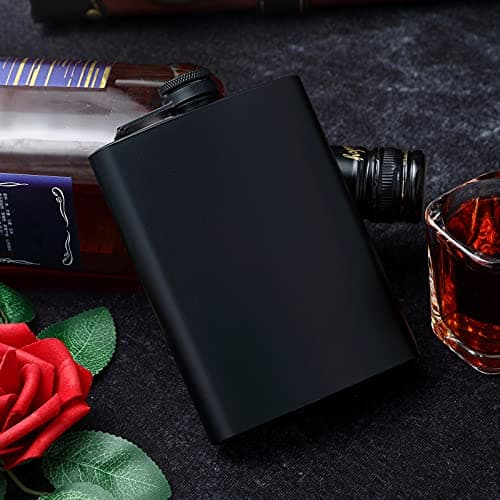 BALABALA Hip Flasks for Liquor for Men Women 12 pcs 8Oz Matte Black Stainless Steel Flask with 12 pcs Funnels for Wedding Party Groomsman Bridesmaid Birthdays Gift