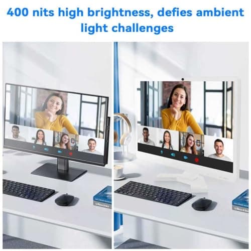 22 inch Touch Screen Monitor with Webcam FHD 1920x1080P Computer Monitor FreeSync HDR HDMI Ports Eye Care Frameless VESA Mount