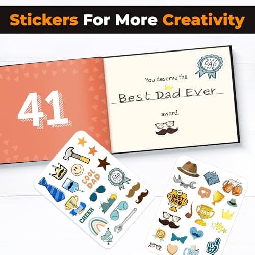 What I Love about Dad Book, Fill-in-the-Blank Book for Dad - Father's day Gifts for Dad from Daughter, Son, Kids - Birthday Gifts for Dad, Dad Birthday Gifts - Dad Christmas Gifts, Stocking Stuffer