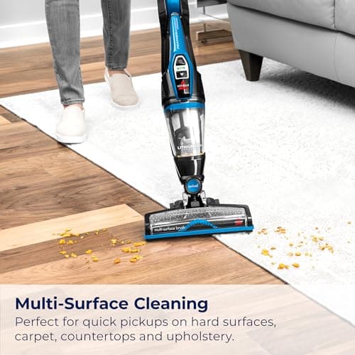 Bissell, 3061 Featherweight Cordless Stick Vacuum, Self-Standing, Electric Blue, Black