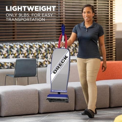 Oreck Commercial XL Vacuum Cleaner, Bagged Upright Vac for Carpets and Hard Floor, Lightweight, Automatic Height Adjust, High-Speed Brush Roll, Powerful Vacuum Cleaners for Commercial Use