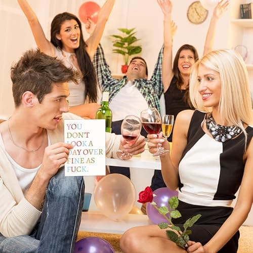 Playful Couple Birthday Gift Idea for Him Her Women Men,Thick Paper With Red Envelope,Blank Inside for Personal Message Funny Birthday Card Gift for Wife Husband Boyfriend Girlfriend B0GYDZPH7K
