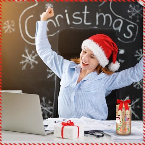 16 oz Glass Coffee Cups with Bows Lids Straws Brushes, Thank You End of Year Gifts for Teacher from Student School Present Reallnaive 6 Pcs Christmas Teacher Appreciation Gifts for Women Teacher Cup B0FNM52YVG