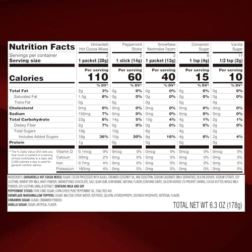 Hot Cocoa for Two Gift Set Made with Ghirardelli, Includes 2 Mugs, 2 Hot Cocoa Mixes, 2 Sugar Toppings, 2 Peppermint Stirrers & 2 Snowflake Marshmallows