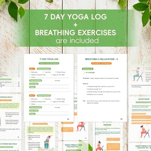 Chair Yoga for Seniors Over 60 Book & Chart – 30-Day Challenge, Gentle Seated Yoga Guide, Chair Yoga for Weight Loss & Flexibility, Senior Chair Exercises for Women & Men, 8.5x11" Book on Chair Yoga B0FPMT82TX