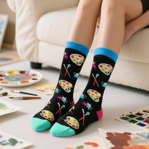 GOLIN Women Funny Crew Socks, Novelty Casual Socks Holiday Gifts Giving B0D1MQ2K3M