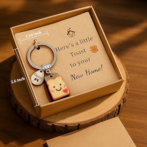 Next Chapter, New Home, Engagement, New Job, PBJ, 18 21 Birth, Loaf You, Thank You, Graduation Gifts, Couple, Friend, Retired PEALICIOUS Toast Keychain for Girls New Beginnings Congratulations Gifts B0FNQY48F8