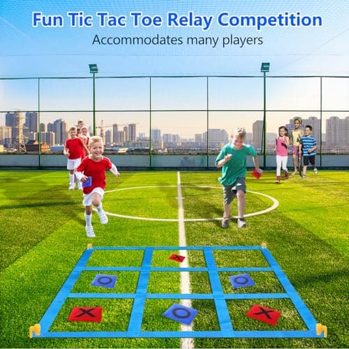 CWLAKON Outdoor Giant Tic Tac Toe Bean Bag Toss Games for Kids Adults Family, Large Outside Lawn Yard Backyard Carnival Field Day Game, Birthday Party Family Reunion Games Playground Fitness Equipment