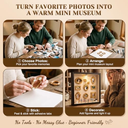 Creative Story Scene Building Set with Remote Control Warm Light, Vintage Decor Gift for Women, Friends and Family BlueFire DIY Mini Museum Kit, Handmade Shadow Box Craft with LED Light B0H29B9VVH