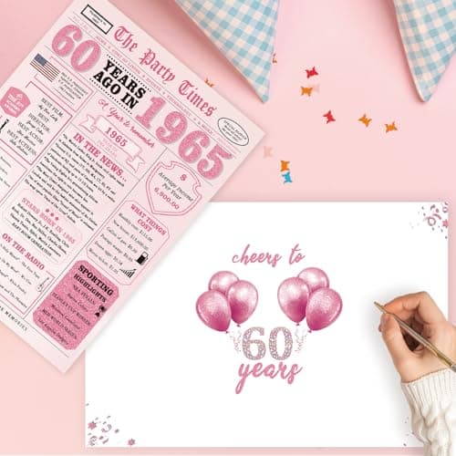 IDU 60th Birthday Card,60th Birthday Gifts & Decorations for Women, 60 Year Old Birthday Gifts Cards for Mom Sister Wife Friends