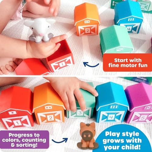 Farm Animals for Toddlers, Educational Fine Motor Montessori Sets, Toddler Animal Toys, Counting, Sorting & Matching Toy Learning Resources The Original Peekaboo Learning Farm B081P4CZQ9