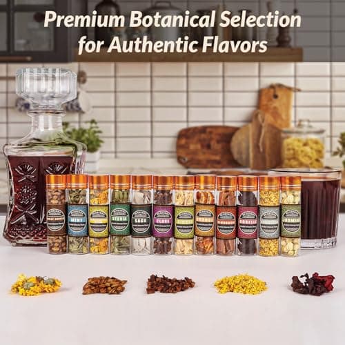 Alcohol Infusion Kit, DIY Whiskey Making Kit for Infusing Bourbon, Rye, Gin, Vodka, Tequila, Rum with Custom Botanicals, Perfect Alcohol Infusion Kits Whiskey Gifts for Men, Dad, Husband