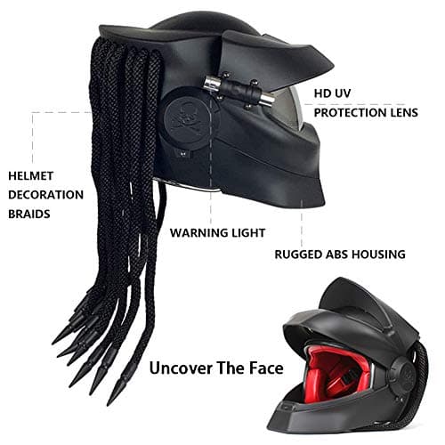 Robot Motorcycle Helmet,Revealable Lens Motorcycle Full Face Helmet,DOT Safety Standards,Adult Unisex, Suitable for All Seasons