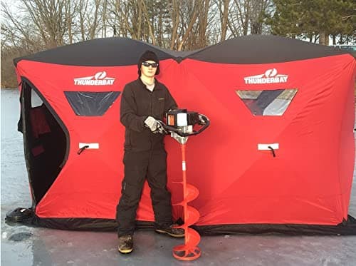 THUNDERBAY Ice Cube Series Pop-Up Hub-Style Ice Fishing Shelter, 68-112 Square Feet of Fishable Area, Portable 6-8 Person Ice Shanty