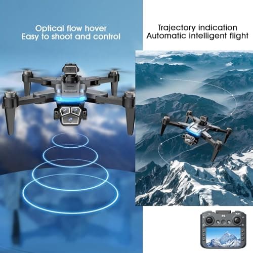4K Drone with Camera for Adults, FPV Foldable Quadcopter with 4.3" Screen Remote Controller, Brushless Motor,Obstacle Avoidance,Under 249g,One-Key Takeoff & Auto Follow,2Batteries,Portable HD Drone
