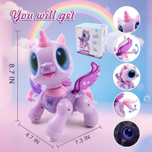 BIRANCO. Unicorn Robot Toys for Girls Age 3-5, Remote Control Electronic Pet, Gesture Sensing, STEM Play, Surprise Interactive Toy for Toddler Gifts and Kids Age 4 5 6+ Years Old B0F1SVTK89