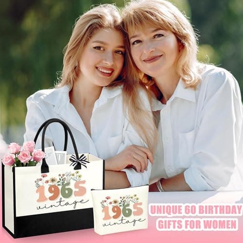 40th 50th 60th Birthday Gifts for Women Her Vintage 1965 1975 1985 Birthday Gifts Set for Grandma Mom Aunt Sister