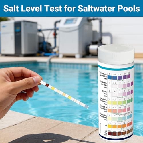 All-New 2026 8-in-1 Pool Test Strips -150 CT Pool Salt Test Strips | Salt Water Pool Testing Kit for Salt Water Pools, in & Above-Ground Pools, Hot Tubs&Spas| Quick&Accurate Testing Chlorine,pH,Salt