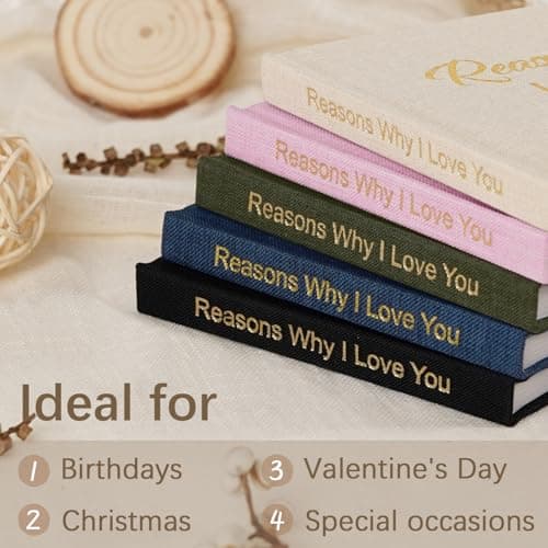 Artmag What I Love about You Fabric Book, Fill-in-the-Blank Love Journal Book for Couples Husband Wife Him Her Birthday Christmas Gifts Stocking Stuffer (Black) B0FNDNP2N3