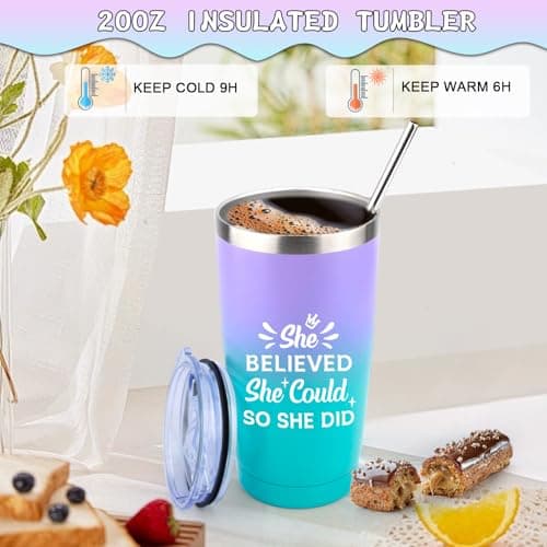She Believed She Could So She Did Gift for Girl Canvas Tote Bag Tumbler High School Inspirational Class of 2026 Gifts Graduation Gift for Her College Master phd Congratulations Gifts for Women B0DSFV9L61