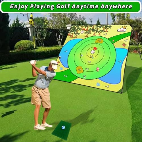 Battle Golf Chipping Game,Upgrade 80”x80” Large Chipping Mat,Play Outdoor Sticky Golf for Adults,Unique Multiplayer Indoor Outdoor Friends Family Yard Target Game