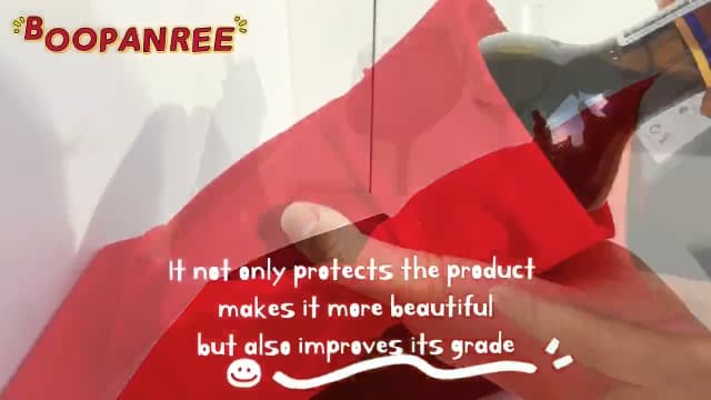 BOOPANREE 4 Pcs velvet wine bags, Wine Champagne Gift Bag With Drawstring,red Wine Drawstring Bottle Bags cloth for housewarming/party/birthday/wedding/bottle decoration bag (Wines Red)