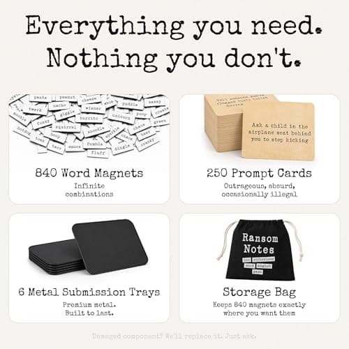 Ransom Notes - The Ridiculous Word Magnet Party Game, 3+ Players