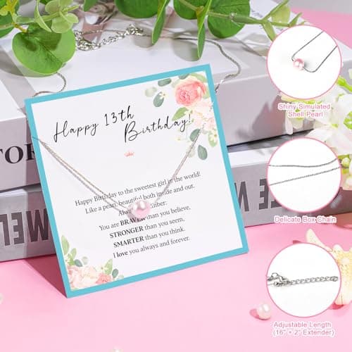 13th Birthday Gifts for Girls – Gift Set for 13 Year Old Girl with Glass, Jewelry, Bracelet, Socks, Makeup Bag – Teen Girl 13th Birthday Decorations – Present for Daughter, Niece, Granddaughter