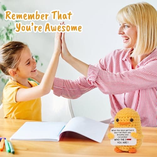 MBL Christmas Stocking Stuffers for Women - Emotional Positive Inspirational Support Small Funny Gag Crochet Duck Pickle Birthday Xmas for Men for Coworker Boss Colleges Her Him Friend