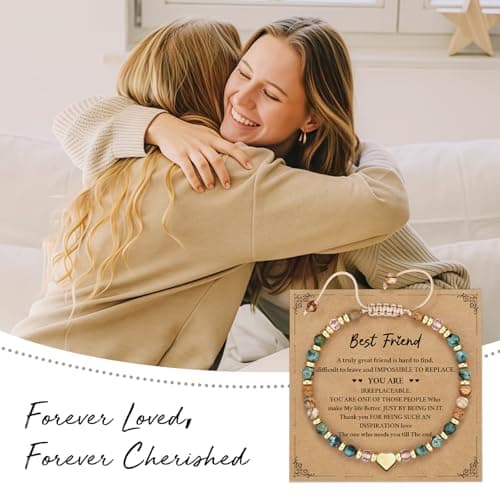 Sister Gift from Sister, Best Friend Friendship Bestie Bracelets, Turquoise Bracelet, Christmas Stocking Stuffers for Woman Unique Birthday Gifts for Women, Friend Gifts for Women B0G4LPC6X1