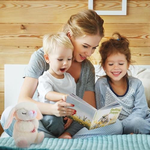 Baptism Gifts for Girls and Newborn Baby, Christening Gifts Set, 7" Praying Bunny Plush Toy and Bedtime Blessing Book in Keepsake Gift Box, Ideal Easter Gifts for Kids