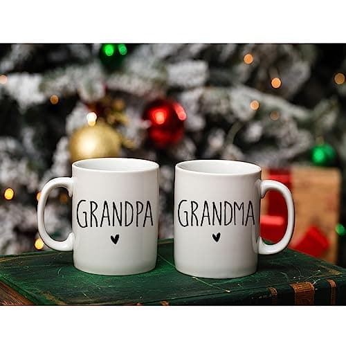 Promoted to Grandpa Grandma Mugs Set Gift for New Grandparents 2026, Baby Reveal Pregnancy Announcement Gifts for Grandparents, 2026 First Time Grandparents Gift for Couples, Grandparents to Be