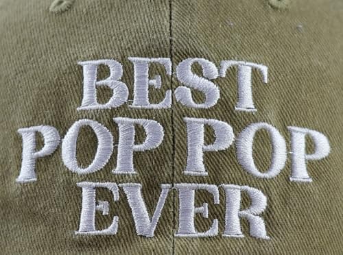 Best Pop Pop Ever Hats for Men Grandpa, Funny Adjustable Cotton Embroidered Dad Baseball Cap B0DPSPL9H4