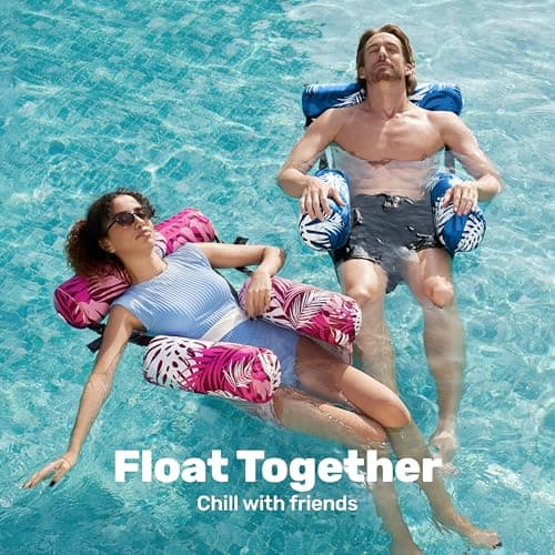SLOOSH Inflatable Pool Floats Adult,2 Packs Floating Lounge Chairs,Blow up Pool Noodles for Adult Heavy Duty,Floating Chair for Party Summer Water Beach Lake Fun