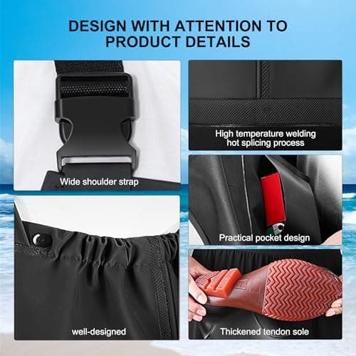 YAOYAO LAND Fishing Waders with Boots for Men Waterproof Wader PVC Waterproof Wader Ideal for Fly Fishing