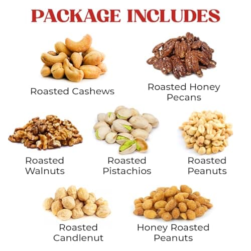 7 Sectional Platter With a Variety of Freshly Roasted Nuts, Beautifully Packaged Gift for Birthday Nuts Gift Basket B0CGVVR2H9