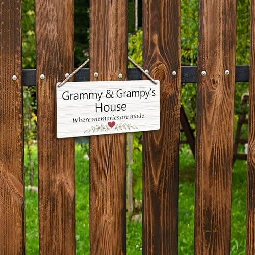 Grandma and Grandpa's House Hanging Wooden Signs 12x6, Grandma and Grandpa Gifts, Grandparents Gifts House Wall Decor, Grandkids Welcome Sign Decor Gifts for Grandma and Grandpa Grandparents