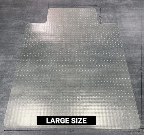 46” x 60” Office Chair Mat for Carpeted Floors – Large, Slip-Resistant, Heavy-Duty Desk Protector with Extended Lip – Easy Glide Rolling Desk Chair Mat for Work, Gaming, Home