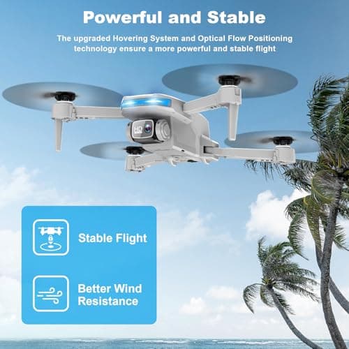 Drone with 1080P Camera - Foldable Remote Control Quadcopter with Gesture Control, 3D Flip, One Key Start, Emergency Stop, 2 Batteries, Easier to use, Toy for Adults Beginners, Grey
