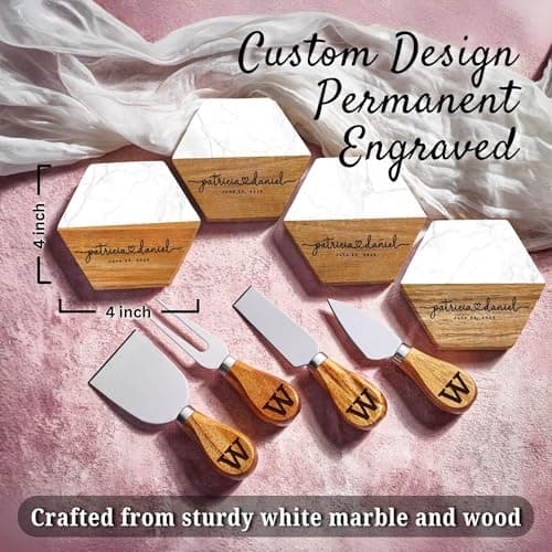 Personalized Charcuterie Board Gifts for Couples, Custom Wedding Gift Ideas, Cheese Board Engagement Gifts, Serving Tray Gift Set