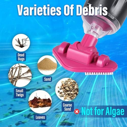 Rechargeable Handheld Hot Tub Spa Pool Vacuum, Cordless & Waterproof IPX8, 60-Min Runtime, 2 Brush Heads, Spot Cleaner for Spas & Small Pools up to 20ft (Dyson-Style Gray)