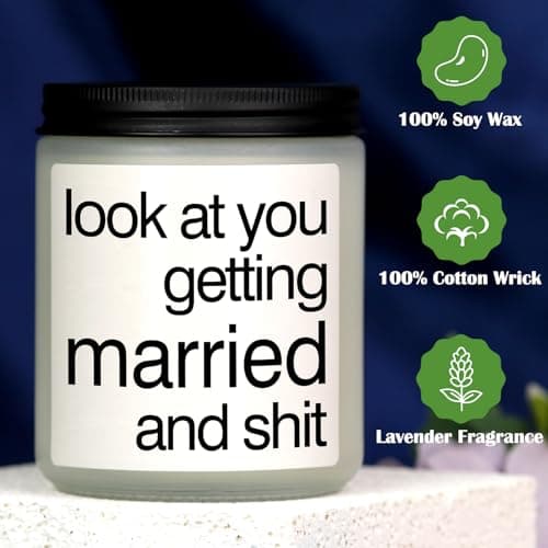 Wedding Gifts for Couples 2025, Funny Bridal Shower Gifts Personalized Lavender Scented Candles Bride Bridesmaid Proposal Custom The Bride to be 2025