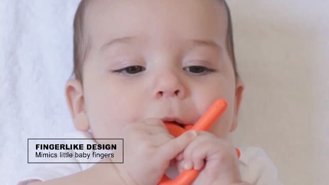 Comotomo Silicone Baby Teether, Orange