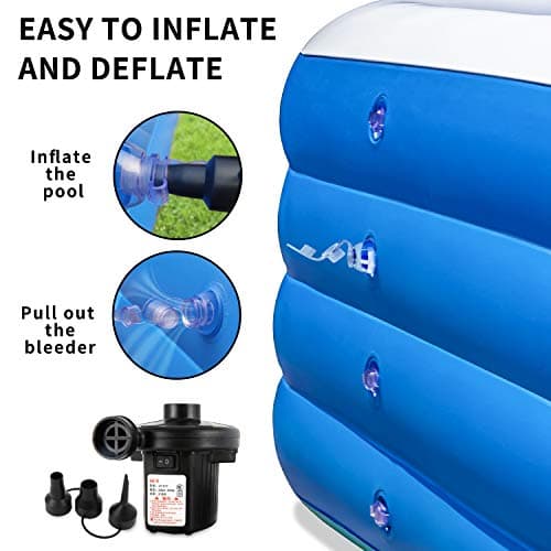 Inflatable Swimming Pool, 70x55x29 inch Inflatable Pool, Family Pool, Summer Water Party, Kids, Outdoor, Garden, Backyard (A 70x55x29in)