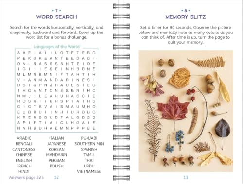 Large Print Memory Puzzles: 175+ Puzzles and Activities for Adults to Exercise Memory and Improve Focus - Includes Spiral Bound / Lay Flat Design and ... Font for Easy Reading (Brain Busters) 1646385039